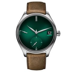 1800-0202 | H. Moser & Cie Endeavour Perpetual Calendar Purity Cosmic Green Fume 42 mm watch. Buy Online