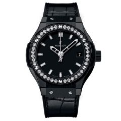 581.CM.1170.LR.1104 | Hublot Classic Fusion Ceramic Black Magic Diamonds 33 mm watch. Buy Online