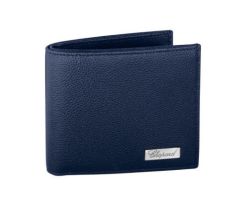 95012-0233 |Chopard IL Classico Small Wallet Navy Blue Printed Calfskin Leather