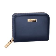 95015-0419 | Chopard Ice Cube Mini Wallet Navy Blue Box Calfskin Leather