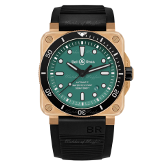 BR0392-D-LT-BR/SRB | Bell & Ross BR 03-92 Diver Black & Green Bronze Automatic Limited Edition 42 mm watch. Buy Online