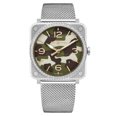 BRS-CK-ST-LGD/SST | Bell & Ross BR S Green Camo Diamonds Quartz 39 mm watch | Buy Now