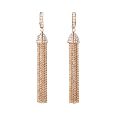 Boucheron Pompon Pink Gold Diamond Earrings JCO01218M