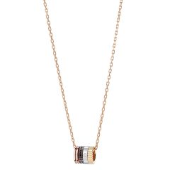 JPN00547 | Boucheron Quatre Mini Ring Mixed Gold PVD Diamonds Pendant