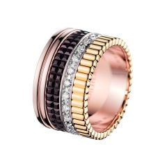 Boucheron Quatre Pink, White, and Yellow Gold and Brown PVD Diamond Ring JRG00623