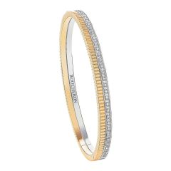 Boucheron Quatre Radiant Edition Yellow and White Gold Diamond Bangle Size S JBT00385