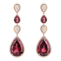 Boucheron Serpent Boheme Pink Gold Diamond Garnet Earrings JCO01312