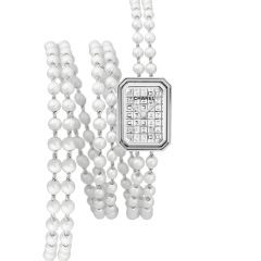 H2032 | Chanel Premiere Mini Baguette Diamonds Dial Pearl Bracelet watch. Buy Online