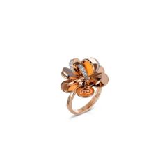 Chantecler Paillettes Pink Gold Diamond Ring C.38475 Size 53