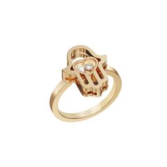 Chopard Good Luck Charms Rose Gold Diamond Ring Size 52 827864-5009