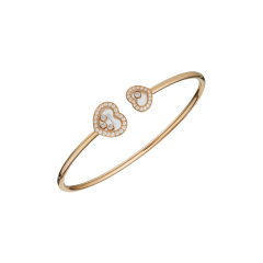 Chopard Happy Diamond Icons Rose Gold Diamond Bracelet Size M 85A614-5202