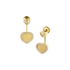 Chopard Happy Hearts Golden Hearts Yellow Gold Diamond Earrings 83A107-0921