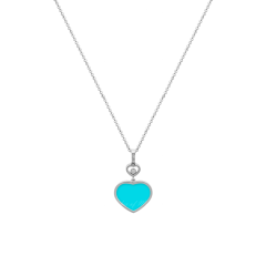 797482-1401 |Chopard Happy Hearts White Gold Turquoise Diamond Pendant