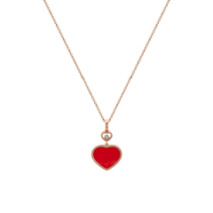 Chopard Happy Hearts Rose Gold Red Stone Pendant 797482-5801