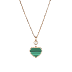 Chopard Happy Hearts Rose Gold Malachite Diamond Pendant 797482-5151