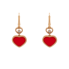 837482-5810 | Buy Chopard Happy Hearts Rose Gold Red Stone Earrings