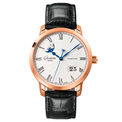 100-04-32-15-01 | Glashutte Original Senator Panorama Date Moon Phase Red Gold watch. Buy Online