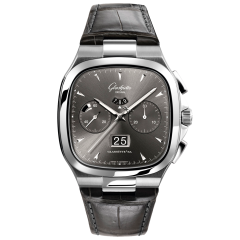 1-37-02-01-02-30 | Glashutte Original Seventies Chronograph Panorama Date Steel watch. Buy Online
