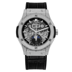 547.NX.0170.LR.1704 | Hublot Classic Fusion Moonphase Titanium Pave 42 mm watch. Buy Online