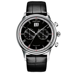 J024030201 | Jaquet Droz Chrono Grande Date Noir Opalin Steel 43 mm