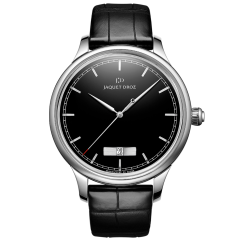 J017510270 | Jaquet Droz Grande Heure Minute Quantieme Onyx 39 mm watch. Buy Online