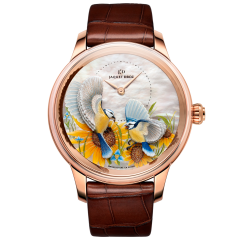 J005023283 | Jaquet Droz Petite Heure Minute Relief Seasons Red Gold