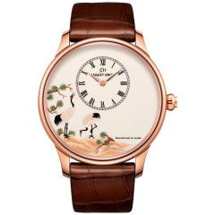 J005033226 | Jaquet Droz Petite Heure Minute White Crane Red Gold 43 mm