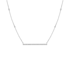 Messika Gatsby Horizontal Bar White Gold Necklace 5449