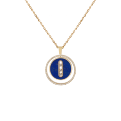10839 | Messika Lucky Move MM Yellow Gold Diamond Lapis Lazuli Pendant