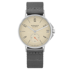 527 | Nomos Ahoi Neomatik 38 Date Sand Automatic Grey Textile watch | Buy Online