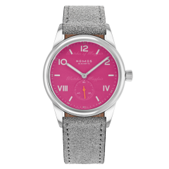 728 | Nomos Club Campus 38 Deep Pink Manual Grey Leather watch | Buy Now