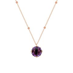 Pasquale Bruni Sissi Rose Gold Amethyst Diamond Necklace 14723R