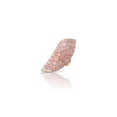 Pasquale Bruni Giardini Segreti Lakshmi Rose Gold Pink Chalcedony Diamond Ring Size 55 15841R