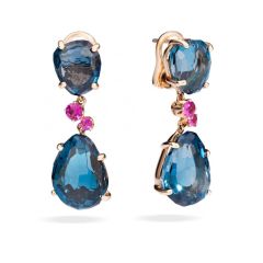 O.B002O7TLZR | Buy Pomellato Bahia Rose Gold Sapphire Topaz Earrings