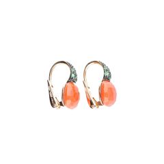 POB1040_O7000_000KY Pomellato Capri Rose Gold Coral Tsavorite Earrings