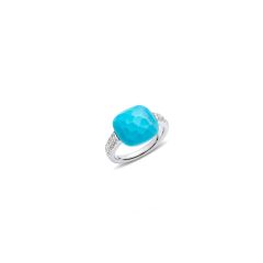 A.A207/B9/TU | Pomellato Capri White Gold Turquoise Diamond Ring | Buy
