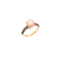 Pomellato Nudo Petit Rose and White Gold Moonstone Diamond Ring PAB7040_O6BKR_BRADL