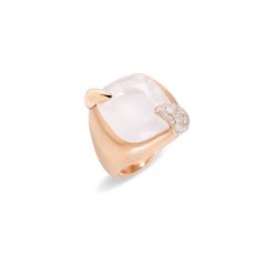 Pomellato Ritratto Rose Gold Quartz Diamond Ring A.B708MBIW6QB