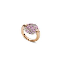 Pomellato Sabbia Rose and White Gold Sapphire Diamond Ring A.A402O6BGZR