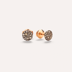 Pomellato Sabbia Rose Gold Brown Diamond Earrings POB2042_O7000_DBR00