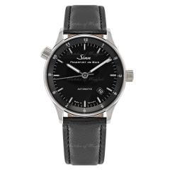 6068.010 | Sinn 6068 Frankfurt Financial District Black Dial Leather 38.5mm watch. Buy Online