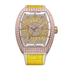 V 41 CH D CD (JA) 5N DM YL | Franck Muller Vanguard Crazy Hours Diamonds 41 x 49.95 mm watch | Buy Now