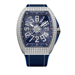 V 41 CH YACHT D (BL) AC BL BL | Franck Muller Vanguard Yachting Crazy Hours Diamonds 41 x 49.95 mm watch | Buy Now