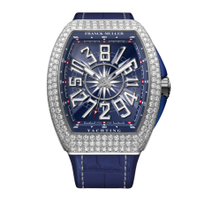 V 41 CH YACHT D (BL) AC BL BL (AL) | Franck Muller Vanguard Yachting Crazy Hours Diamonds 41 x 49.95 mm watch | Buy Now 