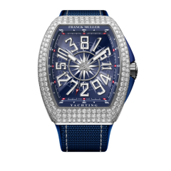 V 41 CH YACHT D (BL) OG BL BL | Franck Muller Vanguard Yachting Crazy Hours Diamonds 41 x 49.95 mm watch | Buy Now 