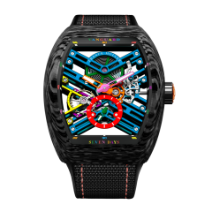 V 45 S6 SQT COL DRM CARBONE NR (OR) CARB SK-BL BLK | Franck Muller Vanguard Skeleton 44 x 53.7 mm watch | Buy Now 