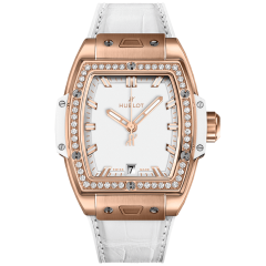 662.OE.2080.LR.1204 | Hublot Spirit of Big Banking Gold White Diamond 39 mm watch. Buy Online