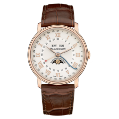 6676-3642-55B | Blancpain Villeret Quantieme Complet GMT 40 mm watch. Buy Online