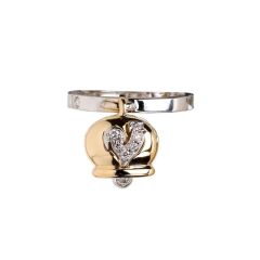 Chantecler Campanelle White and Yellow Gold Diamond Ring C.17670 Size 53