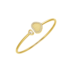 Chopard Happy Hearts Golden Hearts Yellow Gold Diamond Bangle Size M 85A107-0923